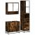 Set mobilier de baie, 3 piese, stejar fumuriu, lemn prelucrat GartenMobel Dekor