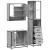 Set mobilier de baie, 3 piese, gri sonoma, lemn prelucrat GartenMobel Dekor