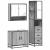 Set mobilier de baie, 3 piese, gri sonoma, lemn prelucrat GartenMobel Dekor
