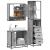 Set mobilier de baie, 3 piese, gri sonoma, lemn prelucrat GartenMobel Dekor