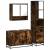 Set mobilier de baie, 3 piese, stejar fumuriu, lemn prelucrat GartenMobel Dekor