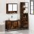 Set mobilier de baie, 3 piese, stejar fumuriu, lemn prelucrat GartenMobel Dekor