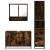 Set mobilier de baie, 3 piese, stejar fumuriu, lemn prelucrat GartenMobel Dekor