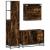 Set mobilier de baie, 3 piese, stejar fumuriu, lemn prelucrat GartenMobel Dekor