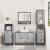 Set mobilier de baie, 3 piese, gri sonoma, lemn prelucrat GartenMobel Dekor