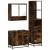 Set mobilier de baie, 3 piese, stejar fumuriu, lemn prelucrat GartenMobel Dekor