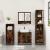 Set mobilier de baie, 3 piese, stejar fumuriu, lemn prelucrat GartenMobel Dekor
