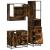 Set mobilier de baie, 3 piese, stejar fumuriu, lemn prelucrat GartenMobel Dekor