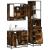 Set mobilier de baie, 3 piese, stejar fumuriu, lemn prelucrat GartenMobel Dekor