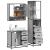 Set mobilier de baie, 3 piese, gri sonoma, lemn prelucrat GartenMobel Dekor