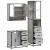 Set mobilier de baie, 3 piese, gri sonoma, lemn prelucrat GartenMobel Dekor