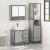 Set mobilier de baie, 3 piese, gri sonoma, lemn prelucrat GartenMobel Dekor