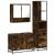 Set mobilier de baie, 3 piese, stejar fumuriu, lemn prelucrat GartenMobel Dekor