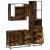 Set mobilier de baie, 3 piese, stejar fumuriu, lemn prelucrat GartenMobel Dekor