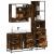 Set mobilier de baie, 3 piese, stejar fumuriu, lemn prelucrat GartenMobel Dekor