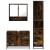 Set mobilier de baie, 3 piese, stejar fumuriu, lemn prelucrat GartenMobel Dekor