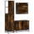 Set mobilier de baie, 3 piese, stejar fumuriu, lemn prelucrat GartenMobel Dekor