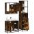 Set mobilier de baie, 3 piese, stejar fumuriu, lemn prelucrat GartenMobel Dekor