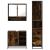Set mobilier de baie, 3 piese, stejar fumuriu, lemn prelucrat GartenMobel Dekor