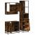 Set mobilier de baie, 3 piese, stejar fumuriu, lemn prelucrat GartenMobel Dekor