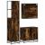 Set mobilier de baie, 3 piese, stejar fumuriu, lemn prelucrat GartenMobel Dekor