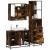 Set de mobilier de baie din 3 piese din lemn de stejar afumat GartenMobel Dekor