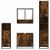 Set de mobilier de baie 4 piese Lemn prelucrat de stejar afumat GartenMobel Dekor