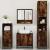 Set de mobilier de baie 4 piese Lemn prelucrat de stejar afumat GartenMobel Dekor