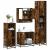 Set de mobilier de baie 4 piese Lemn prelucrat de stejar afumat GartenMobel Dekor