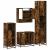 Set de mobilier de baie 4 piese Lemn prelucrat de stejar afumat GartenMobel Dekor