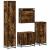Set de mobilier de baie 4 piese Lemn prelucrat de stejar afumat GartenMobel Dekor