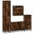 Set de mobilier de baie 4 piese Lemn prelucrat de stejar afumat GartenMobel Dekor
