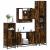 Set de mobilier de baie 4 piese Lemn prelucrat de stejar afumat GartenMobel Dekor