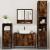Set de mobilier de baie 4 piese Lemn prelucrat de stejar afumat GartenMobel Dekor