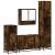 Set de mobilier de baie 4 piese Lemn prelucrat de stejar afumat GartenMobel Dekor