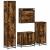 Set de mobilier de baie 4 piese Lemn prelucrat de stejar afumat GartenMobel Dekor