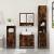 Set de mobilier de baie 4 piese Lemn prelucrat de stejar afumat GartenMobel Dekor