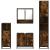 Set de mobilier de baie 4 piese Lemn prelucrat de stejar afumat GartenMobel Dekor