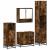 Set de mobilier de baie 4 piese Lemn prelucrat de stejar afumat GartenMobel Dekor