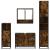 Set de mobilier de baie 4 piese Lemn prelucrat de stejar afumat GartenMobel Dekor