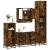Set de mobilier de baie 4 piese Lemn prelucrat de stejar afumat GartenMobel Dekor