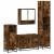 Set de mobilier de baie 4 piese Lemn prelucrat de stejar afumat GartenMobel Dekor