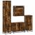 Set de mobilier de baie 4 piese Lemn prelucrat de stejar afumat GartenMobel Dekor