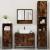 Set de mobilier de baie 4 piese Lemn prelucrat de stejar afumat GartenMobel Dekor