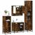 Set de mobilier de baie 4 piese Lemn prelucrat de stejar afumat GartenMobel Dekor