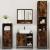 Set de mobilier de baie 4 piese Lemn prelucrat de stejar afumat GartenMobel Dekor