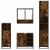 Set de mobilier de baie 4 piese Lemn prelucrat de stejar afumat GartenMobel Dekor