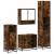 Set de mobilier de baie 4 piese Lemn prelucrat de stejar afumat GartenMobel Dekor