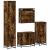 Set de mobilier de baie 4 piese Lemn prelucrat de stejar afumat GartenMobel Dekor