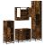 Set de mobilier de baie 4 piese Lemn prelucrat de stejar afumat GartenMobel Dekor